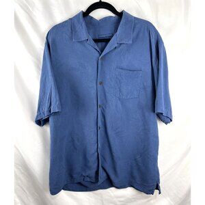Tommy Bahama Blue Silk Pineapple Print Holiday Shirts Mens Size XL